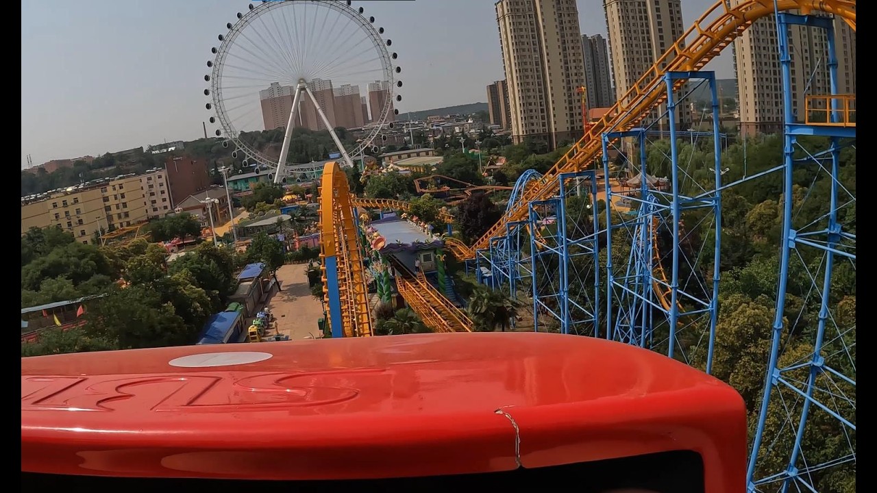 Holy corkscrew! Roller Coaster @ Holy Capital Park, Weinan, China - onride POV