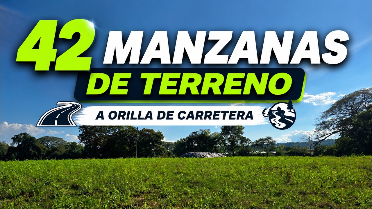 42 MANZANAS DE TERRENO completamente planas y a orilla de carretera, ubicadas en San Pablo Tacachico