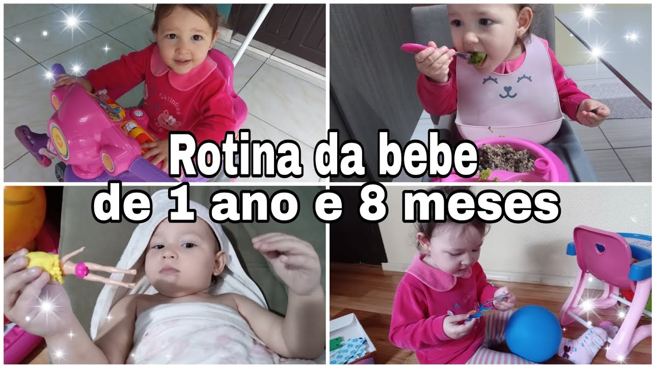 Rotina da bebe de 1 ano e 8 meses ( 20 meses ) .