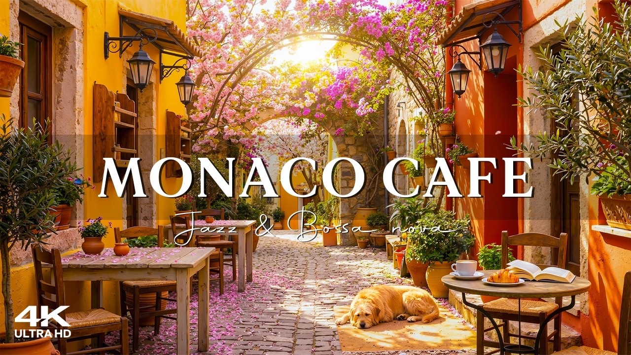 Romantic Spring Morning at Monaco Cafe 🌸 Relaxing Jazz Music & Bossa Nova Instrumental for Study