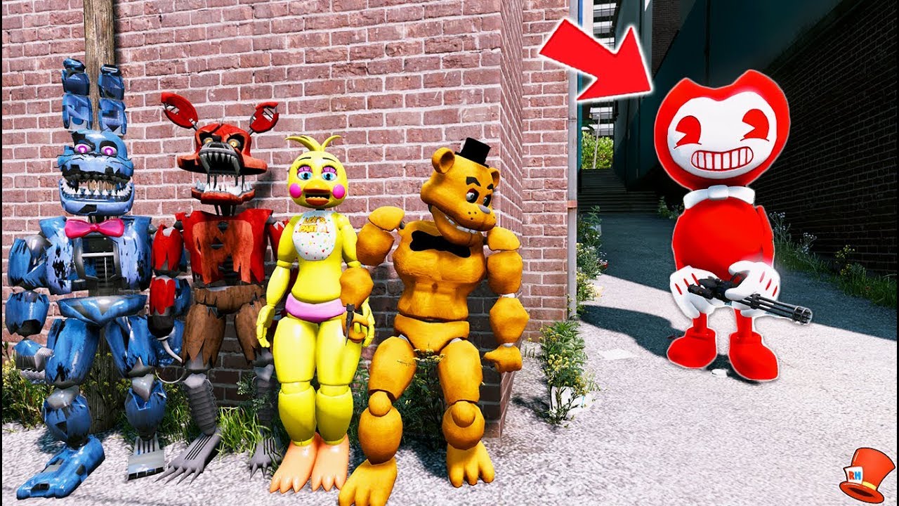 CAN THE ANIMATRONICS HIDE FROM BAD RED BENDY? (GTA 5 Mods FNAF RedHatter)