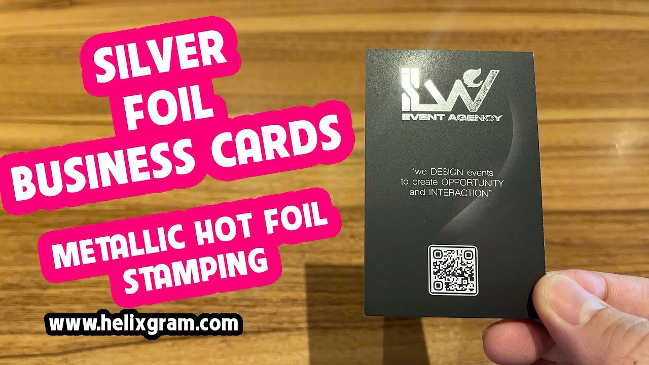 Metallic Silver Foil Stamping on Matte Laminated Business Cards | Making Foil Business Cards Online