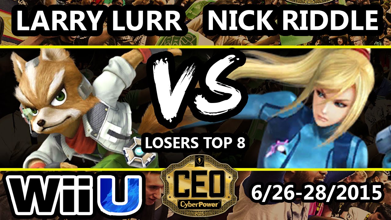CEO 2015 - Larry Lurr (Fox, Luigi) Vs. Nick Riddle (Zero Suit Samus) - Losers Top 8 - Smash Wii U