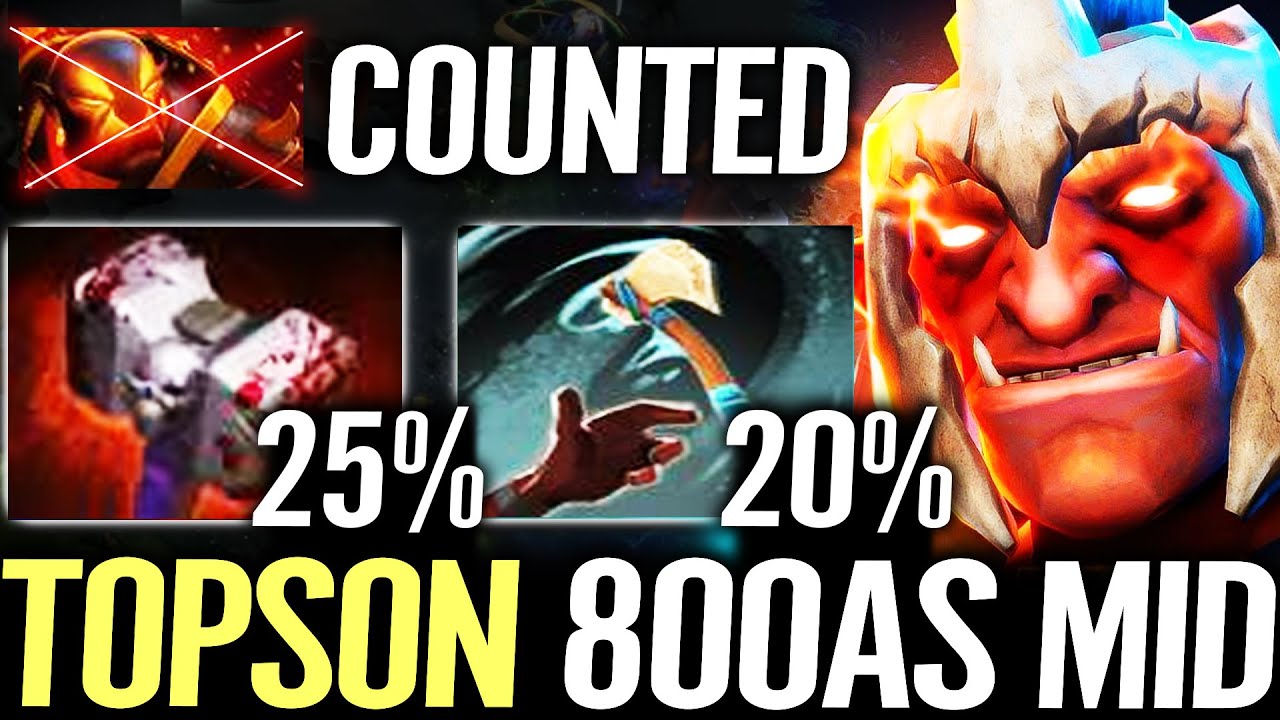 🔥 TOPSON Troll Warlord 800 AS MID &mdash; 25% Skull Basher + 20% Root Chance Hard Ember Counter Dota 2 Pro
