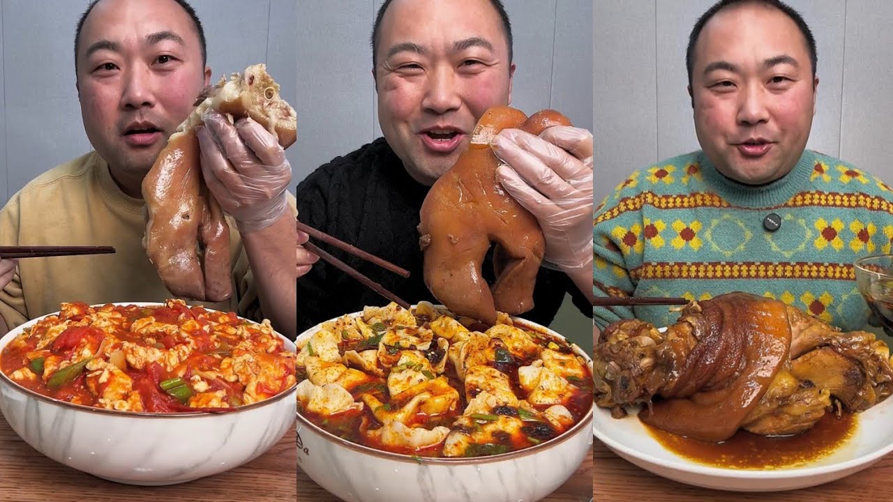 Mukbang # Part 07: Eat Sea Conch pig brain 🧠 belly pork bone head pig #food #mukbang #delicious 