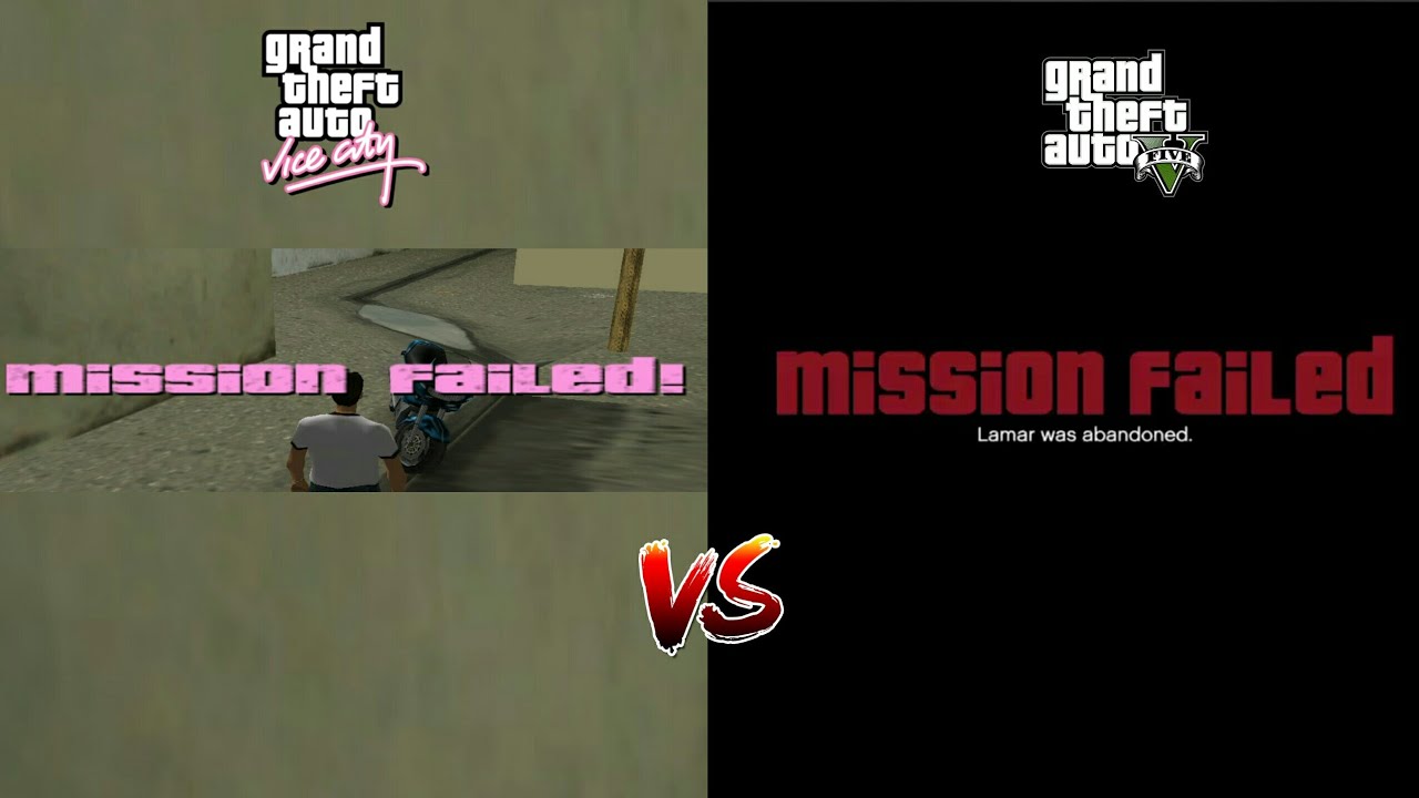 Evolution of mission failed ! | Gta All games mission failed  comparison