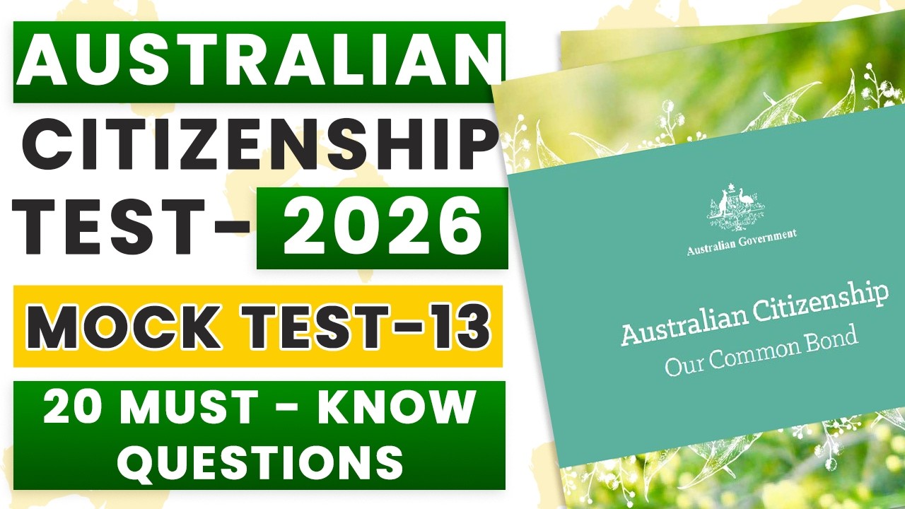 2026 Citizenship Test Australia | Australian Citizenship Test Mock 13 | Our Common Bond Questions