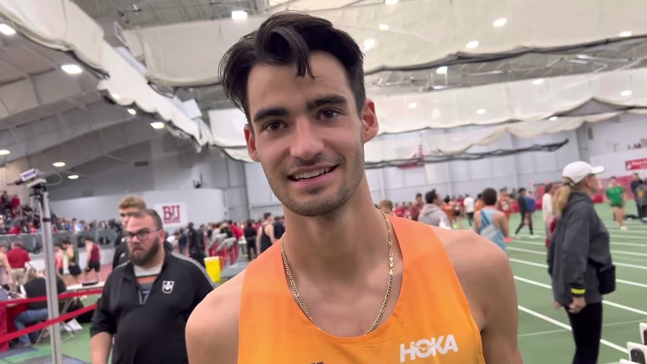 Cruz Culpepper after running 3:57 in pro debut at 2023 BU Terrier