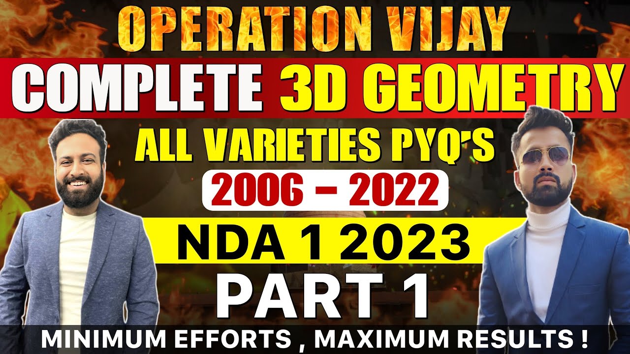 3D Geometry - varieties of PYQ practice For NDA | 3D Part - 1 | Operation Vijay 💪| Learn With Sumit