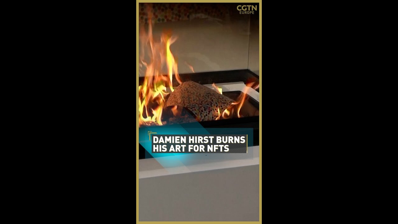 Watch Damien Hirst burn his art to make a point about&hellip; NFTs!