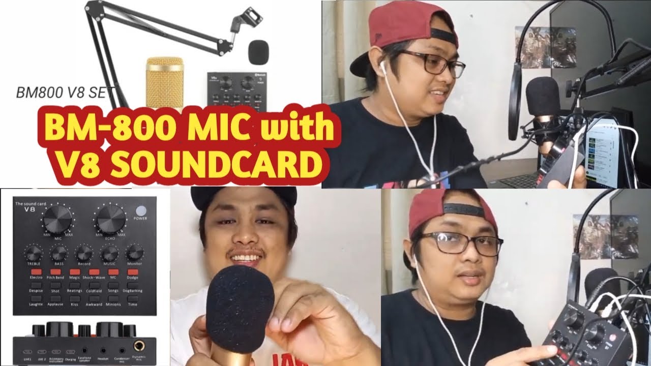 SUBUKAN ANG BM-800 MICROPHONE CONDENSER AND V8 SOUNDCARD SET | UNBOXING | SET UP | REVIEW | SHOPEE