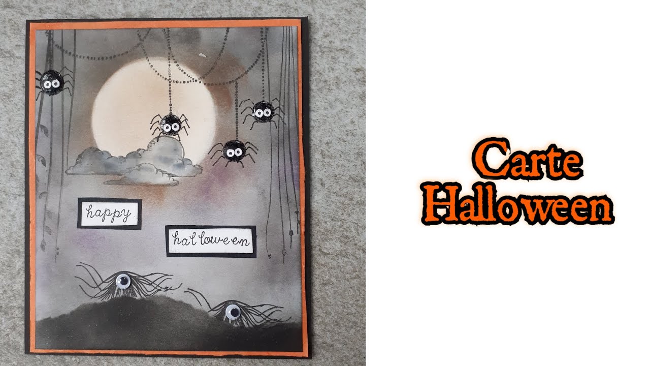 CARTE HALLOWEEN FACILE AVEC TAMPONS CLEAR ACTION