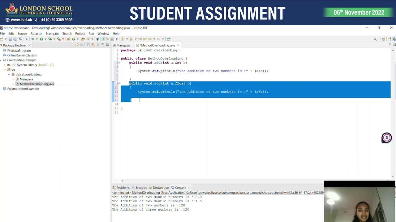 Java Method Overloading | Java OOPS | Java Tutorials | #methodoverloading  #java #oops