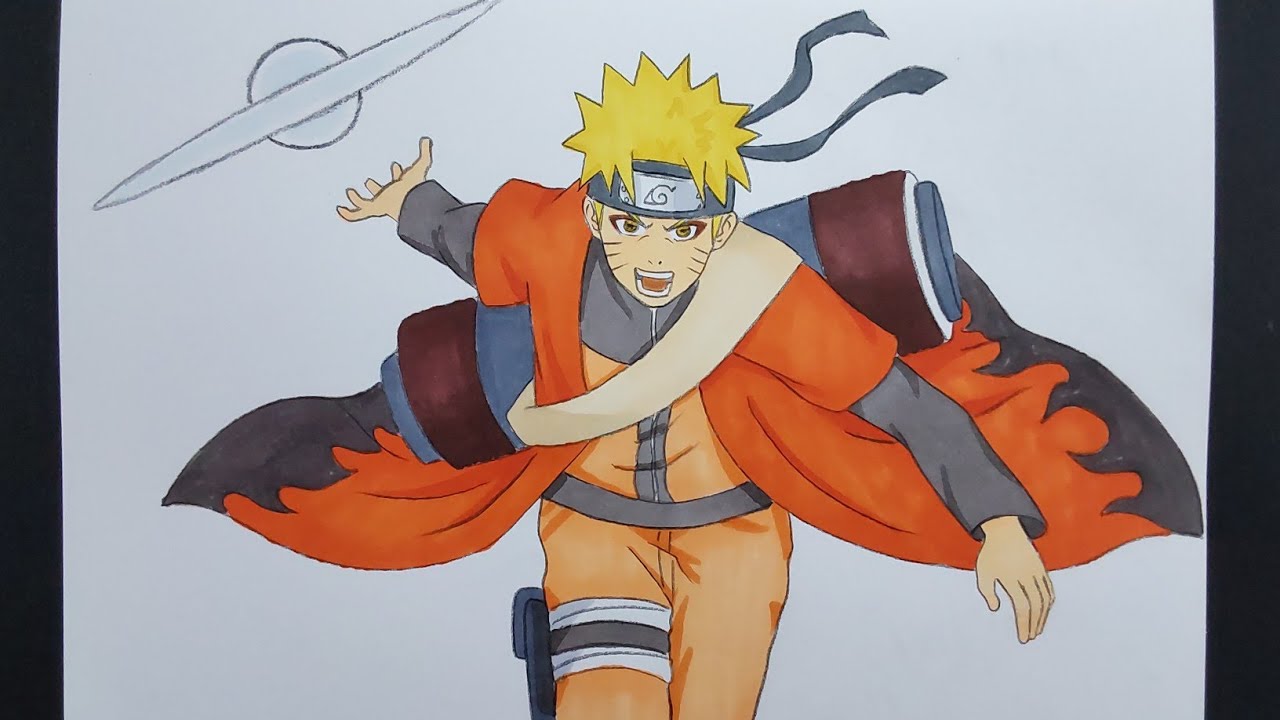 How To Draw Naruto Sage Mode With Red Cloak || Naruto Step By Step || Easy Anime Drawing