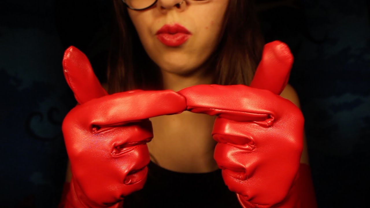 Extra Long Red Leather Gloves ~ Hand Movements & Sounds: Glove Love Part 5 🌶