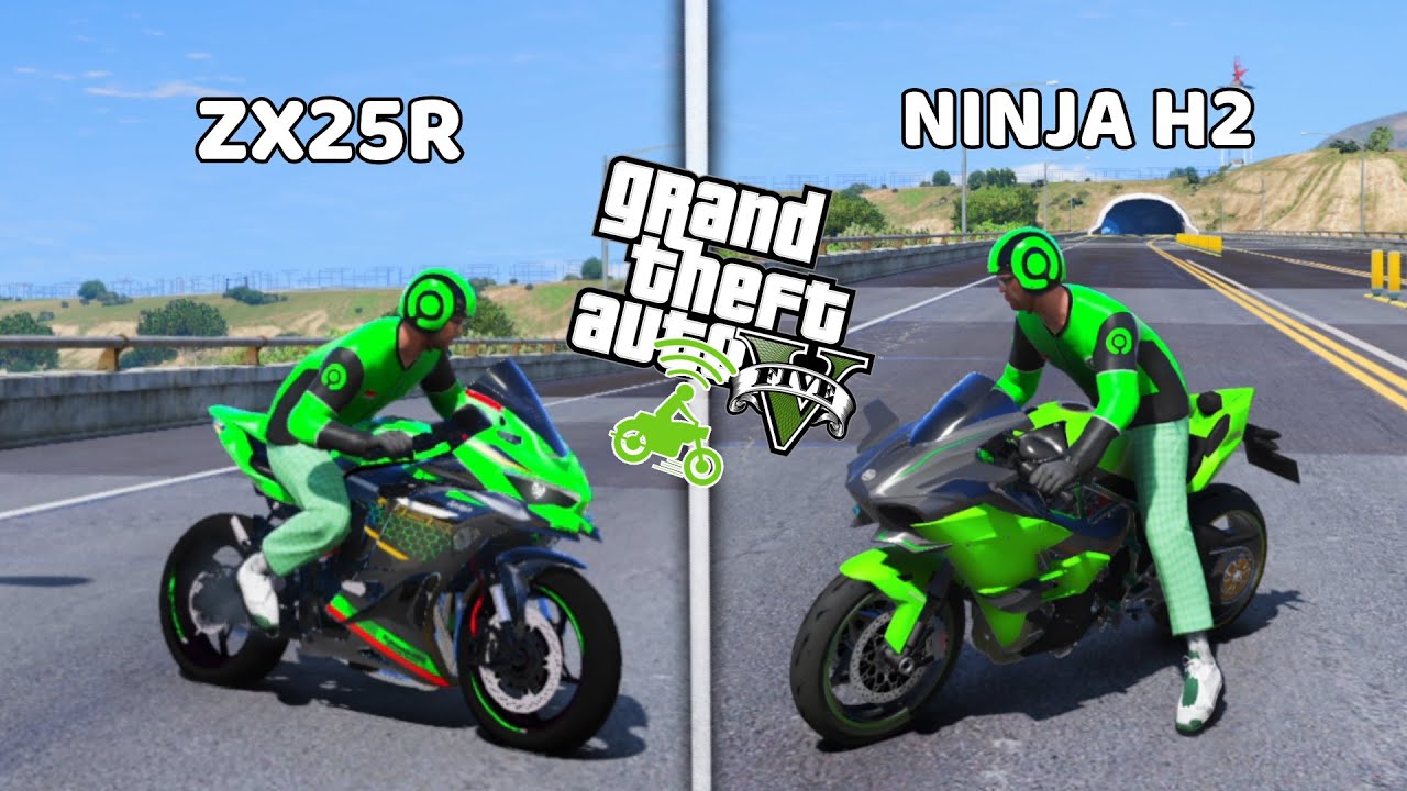 JADI GOJEK PAKE ZX25R DAN NINJA H2 - GTA 5 MOD