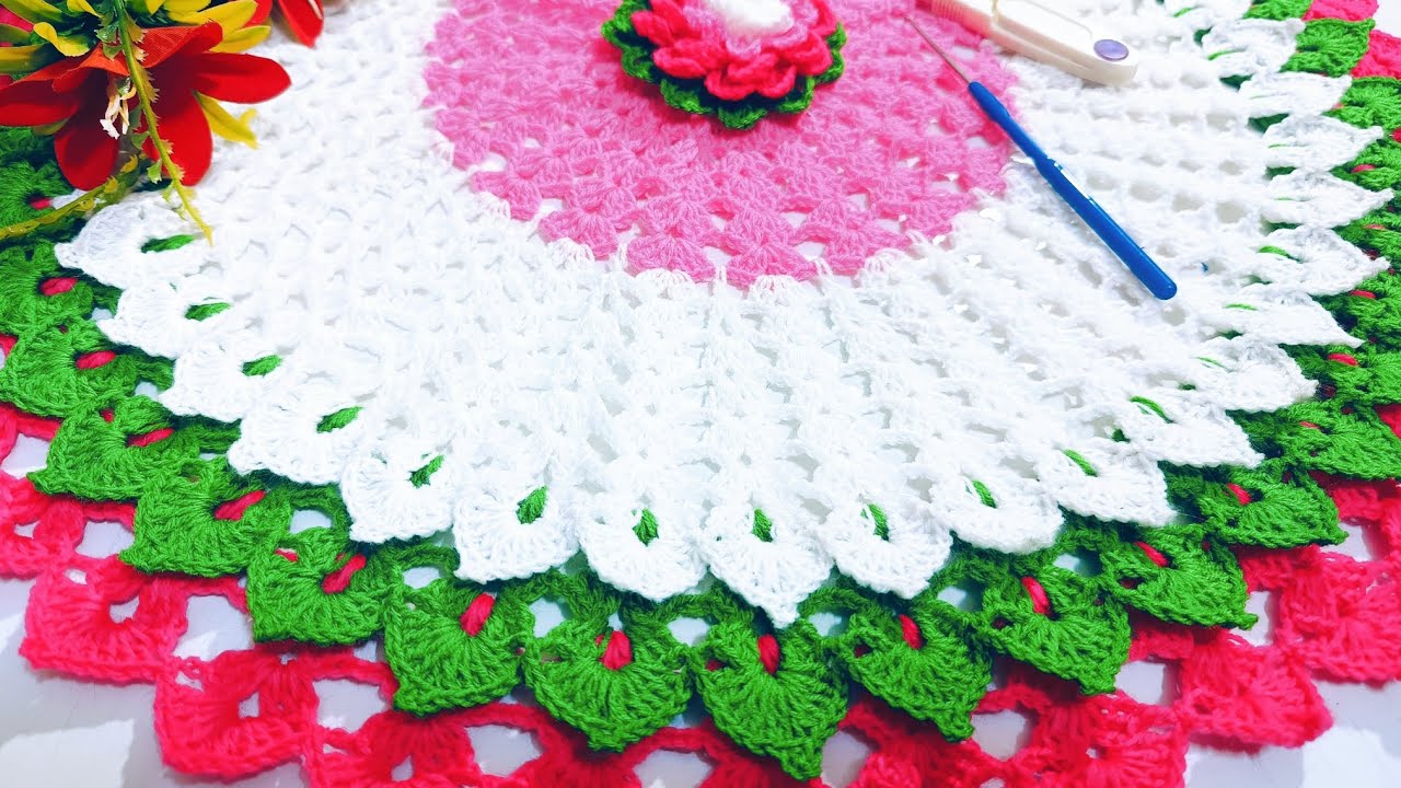 Eski Chamak Ko Dekh Ke Aaina Vi Sharma Jay🤗|Crochet Thalposh|Crochet Rumal #sunitawoolworld#crochet
