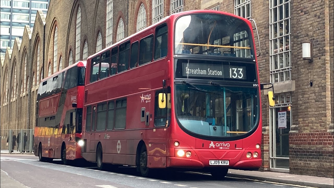 FRV. Arriva Route 133. Streatham Station - Liverpool Street. Wright Gemini 2 B5LH HV1 (LJ09 KRU)