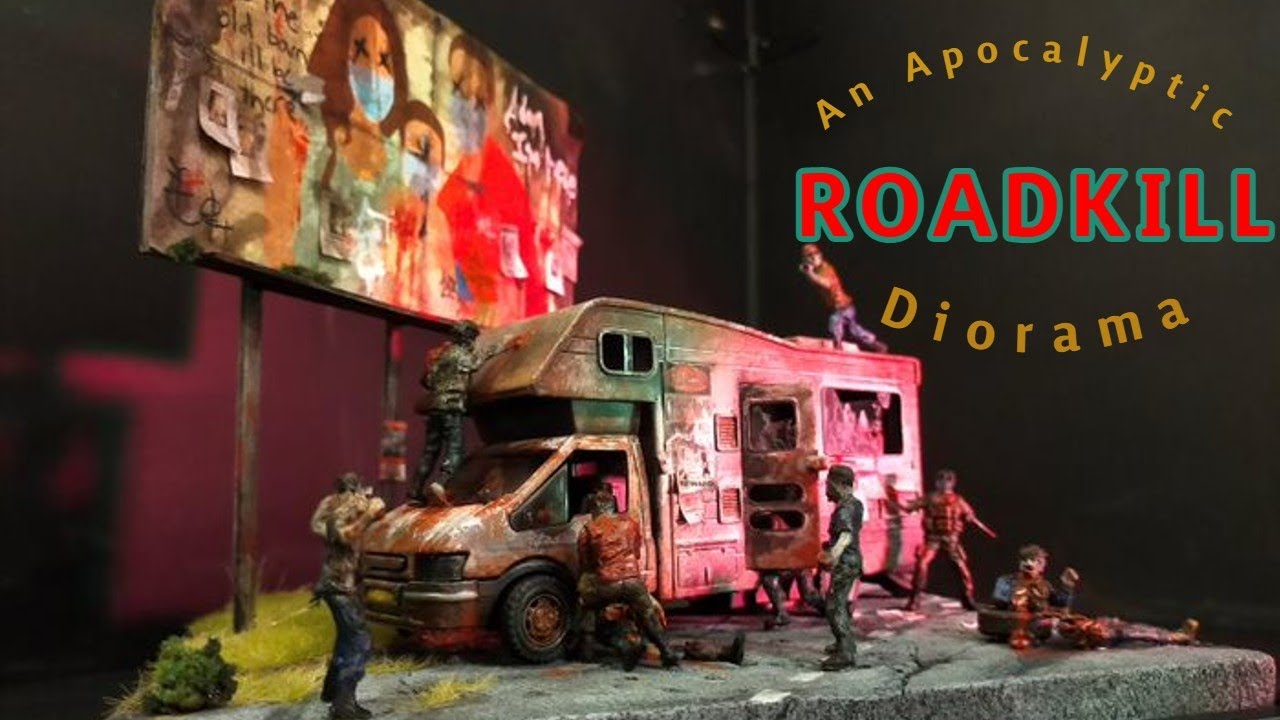 Roadkill - A zombie apocalypse diorama #diorama #diy