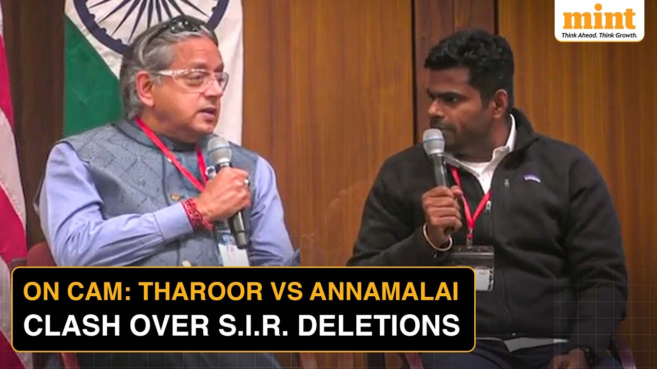 34 Lakh Living Human Beings Have Appealed!: Shashi Tharoor Vs Annamalai Over SIR At Stanford Debate