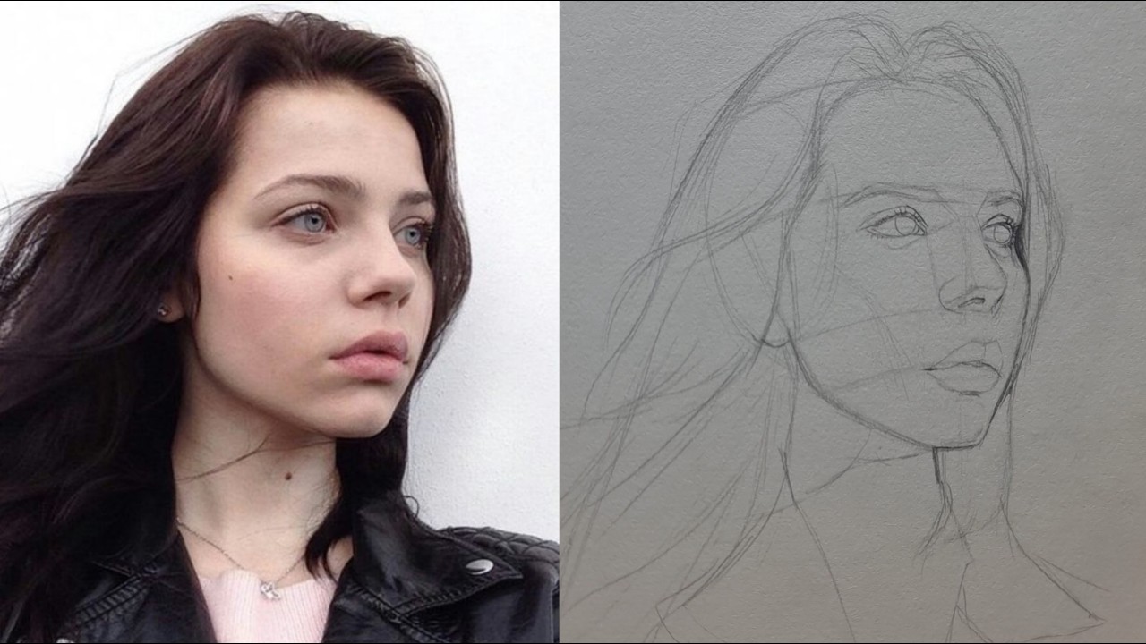 How to draw a portrait using loomis method