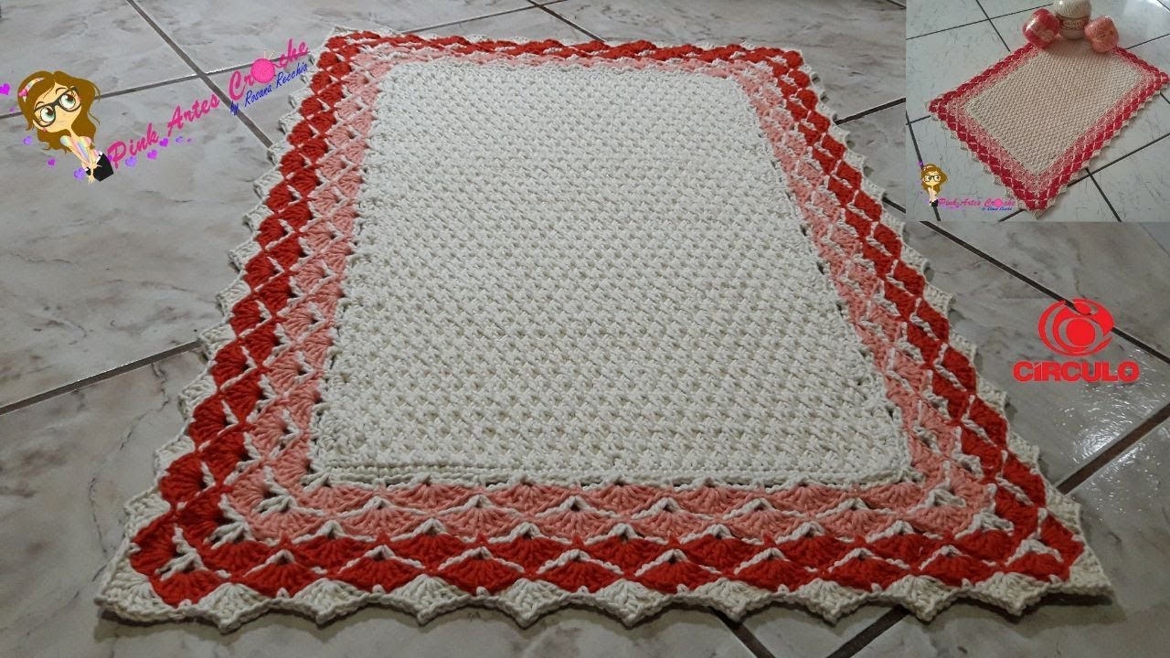 👊# Tapete Império[Versão Destro]  -  Pink Artes Croche by Rosana Recchia