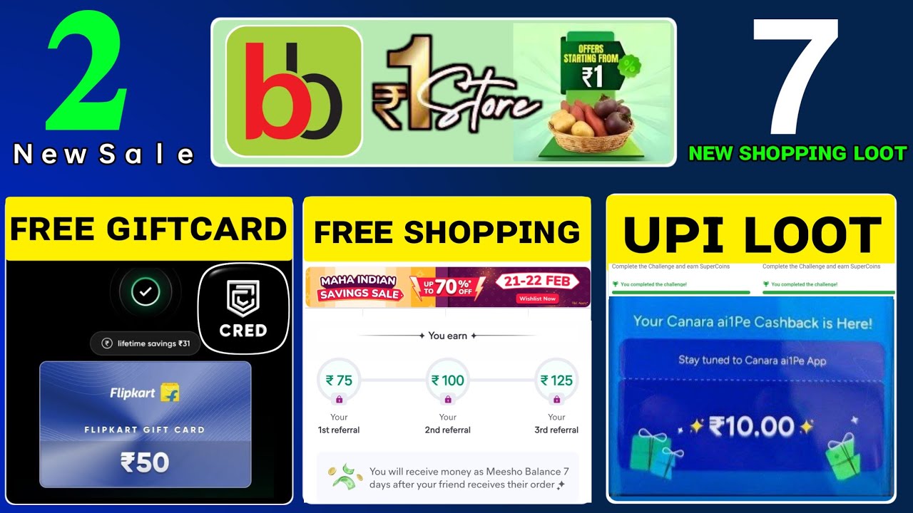 Bigbasket ₹1 Shopping loot 🛍️ CRED free shopping offer | Canara Ai1 BUG | meesho ₹9 sale order kaise