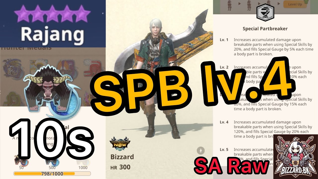 [MHN] Special Partbreaker lv.4 vs Rajang 10 star l Monster hunter now