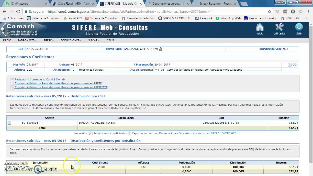 GENERAR DDJJ IIBB MENSUAL SIFERE WEB - CONVENIO MULTILATERAL - ABOGADOS