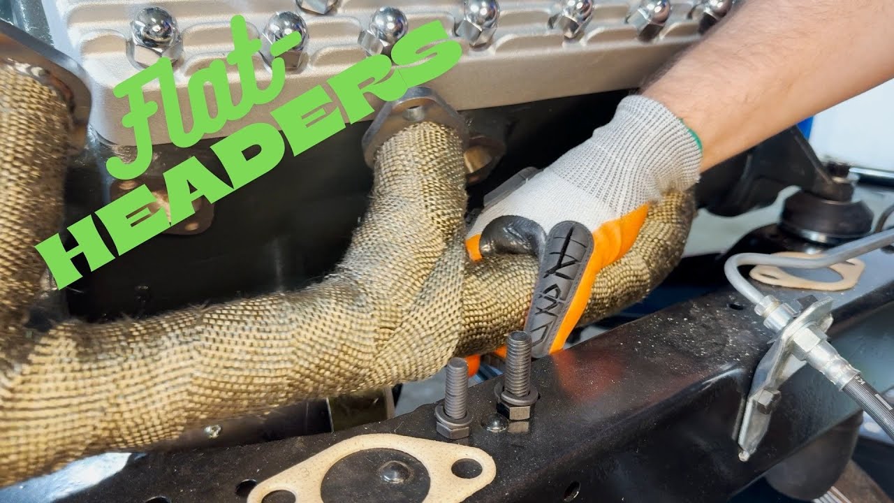 Helping him breathe.... Installing headers on the Ford Flathead V-8