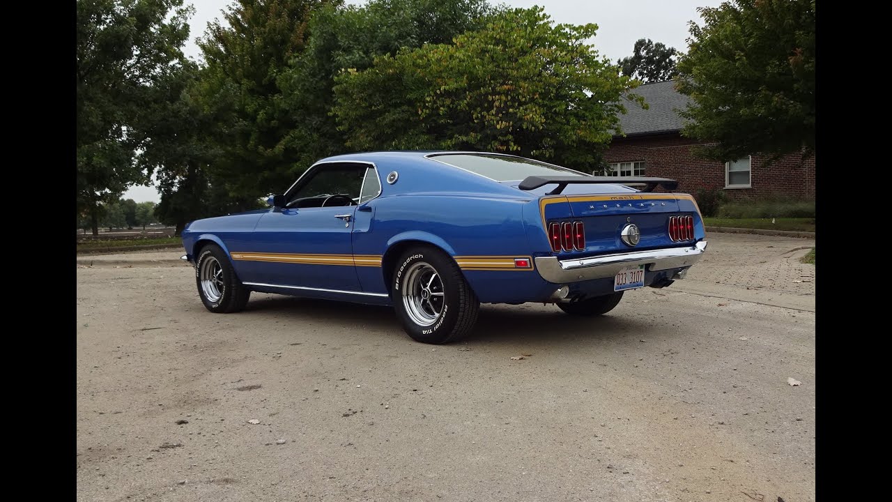 1969 Ford Mustang Mach 1 in Acapulco Blue & 351 Engine Sound on My Car Story with Lou Costabile