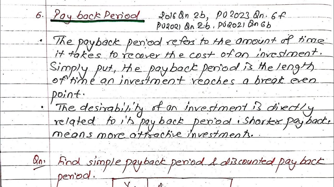 Unit:4 & Unit:6 | Pay back Period (PBP)  Method | Economics | Prashant YT | BE Civil | 6th Sem |