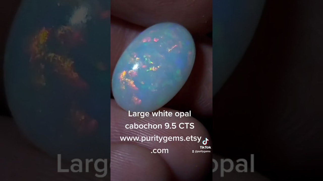 Large white opal cabochon 9.50 CTS www.puritygems.etsy.com