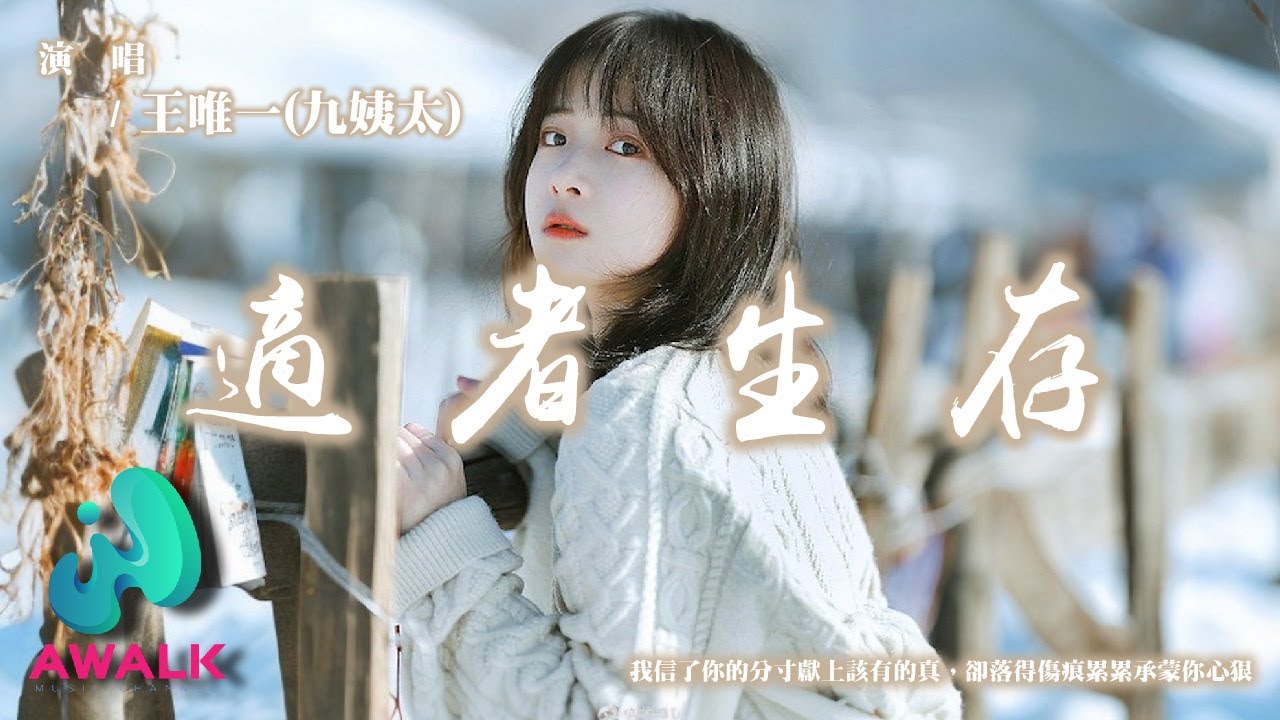 王唯一(九姨太) - 適者生存『我信了你的分寸獻上該有的真，卻落得傷痕累累承蒙你心狠。』【動態歌詞 | Pinyin Lyrics】【十月新歌】【AWALK MUSIC】