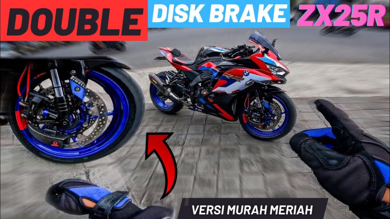 REVIEW PEMASANGAN DOUBLE DISK BRAKE ZX25RR VERSI LOW BUDGET‼️ #zx25r #doubledisk #zx4rr
