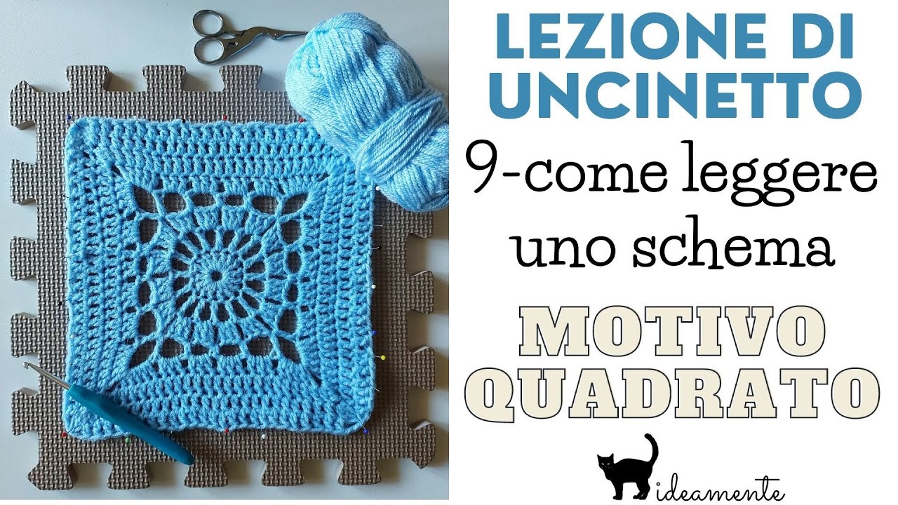 COME LEGGERE UNO SCHEMA PER UNCINETTO - motivo quadrato