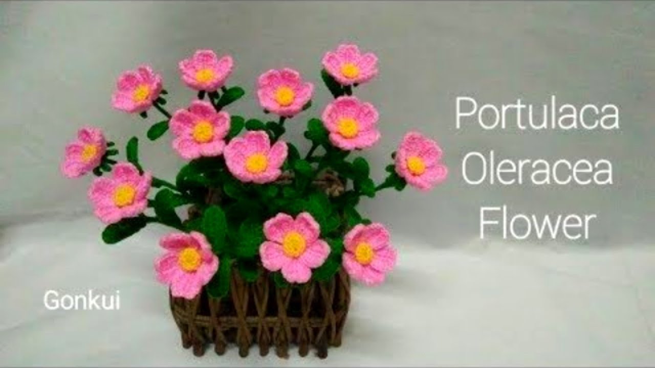 Crochet flower | Crochet Portulaca Oleracea flower #crochetflower #tutorial #crochet #diycraft