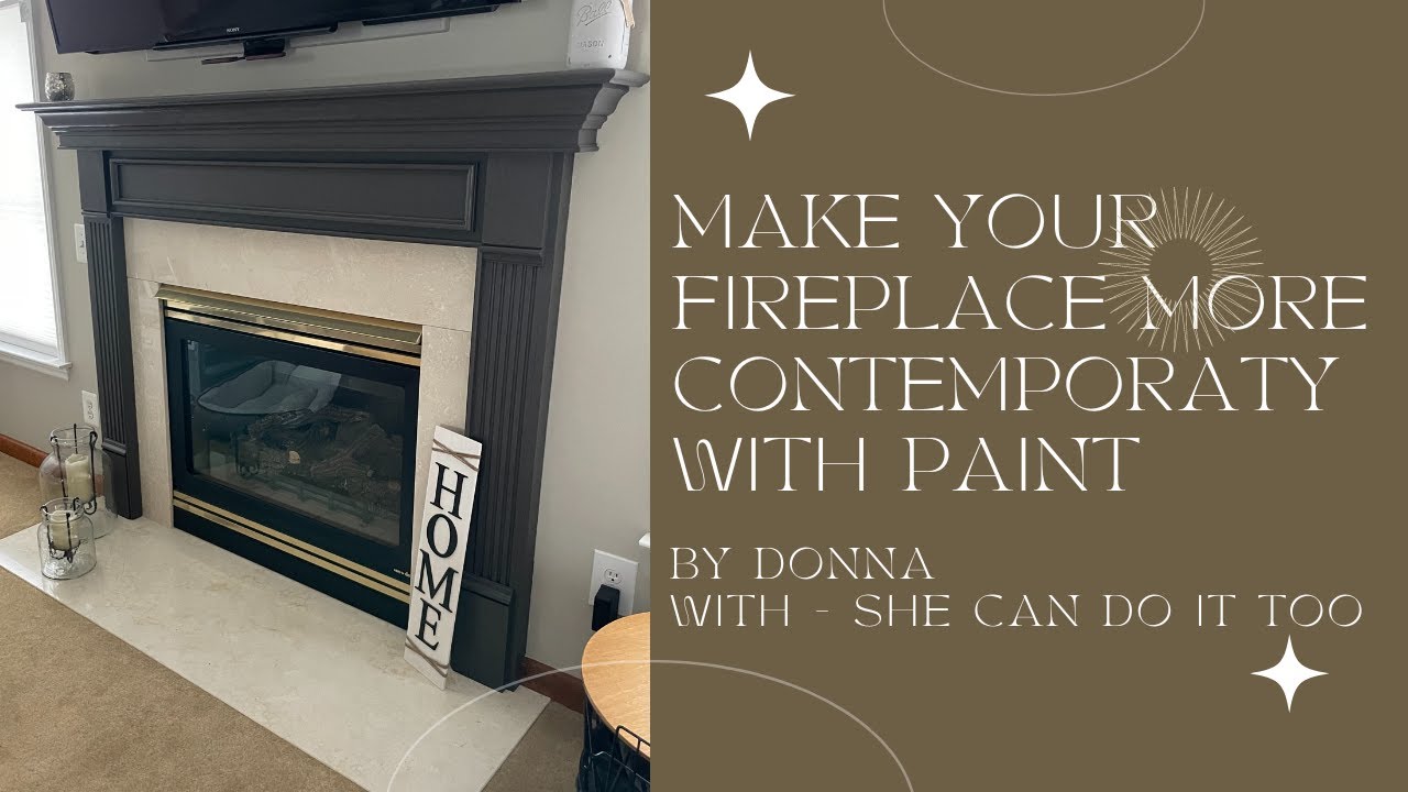 Oak Fireplace Makeover with Paint
