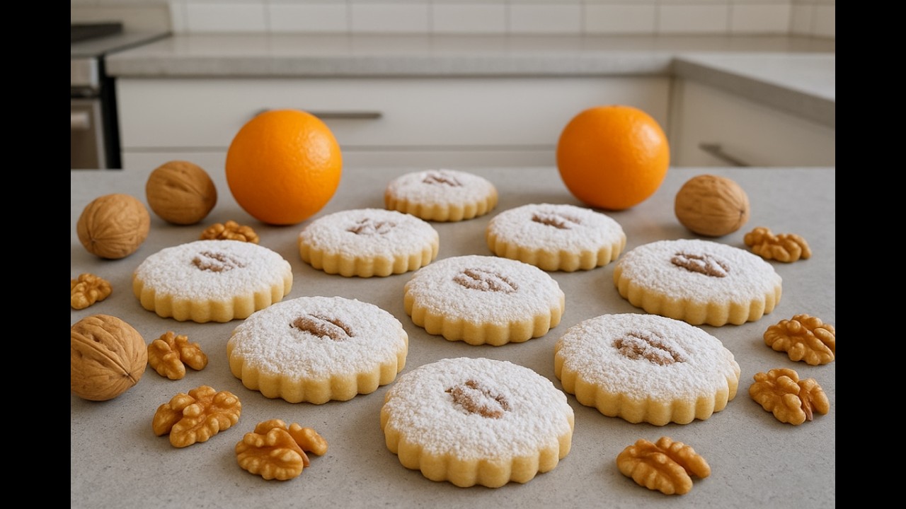 Galletas de Naranja y Nuez Nevadas