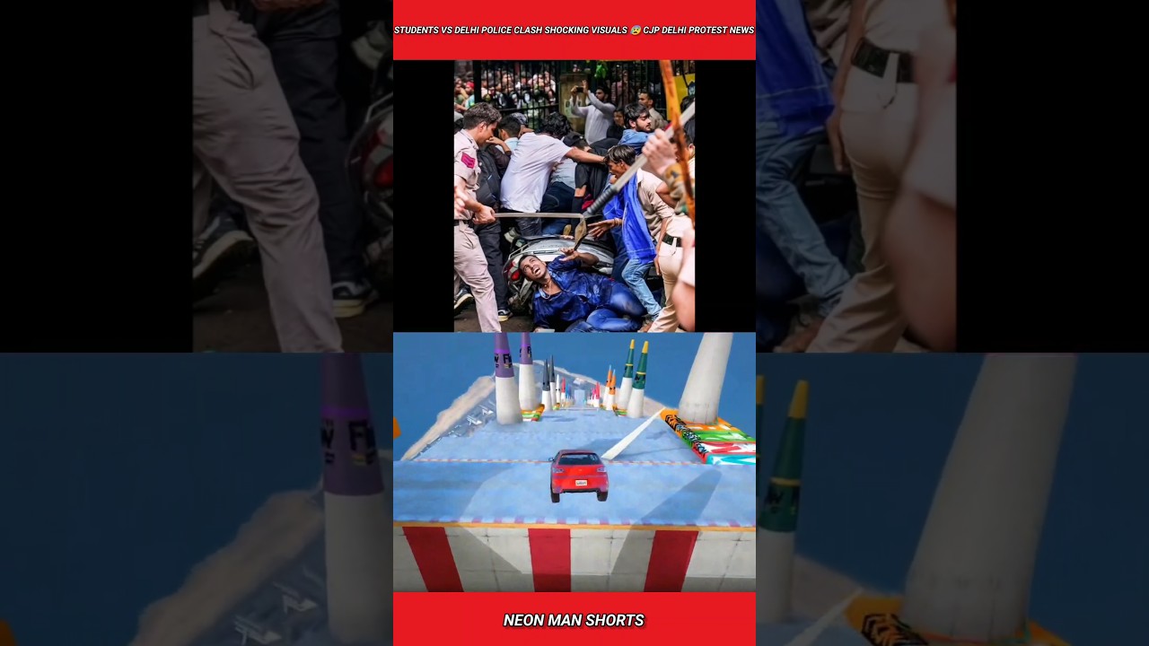 Students Vs Delhi Police Clash Shocking Visuals 😰 CJP Delhi Protest News #shorts