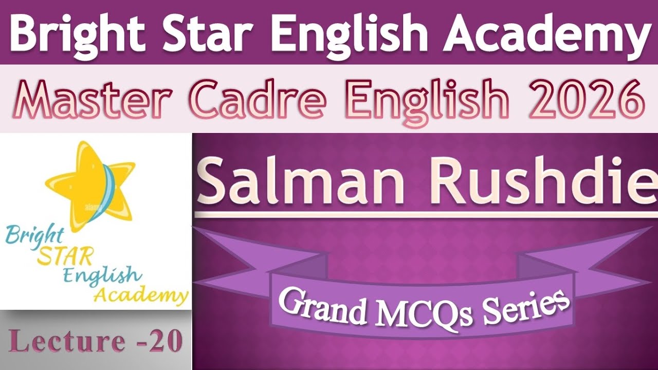 Most Important MCQs on Salman Rushdie Lecture - 20#Contemporary Age## Master Cadre English #