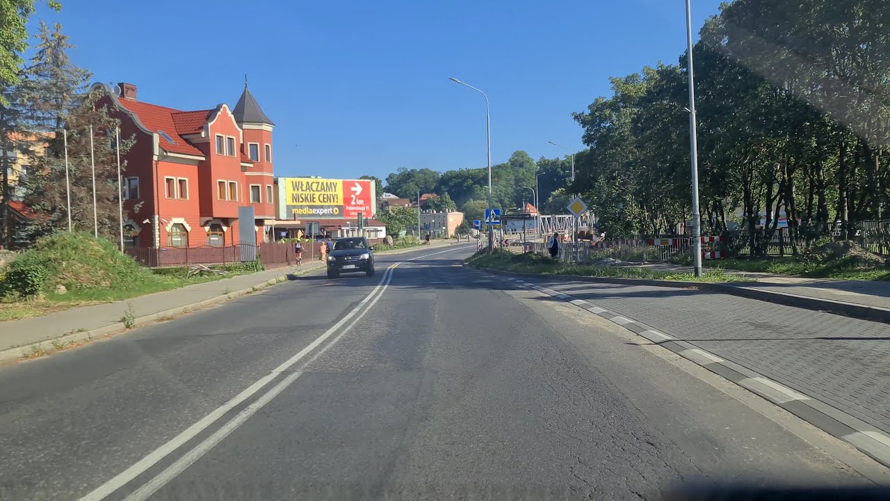🇵🇱 Krosno Odrzańskie 2022, Polska. Krosno Odrzańskie nad Odrą, przejazd przez miasto. Lubuskie.[4K]