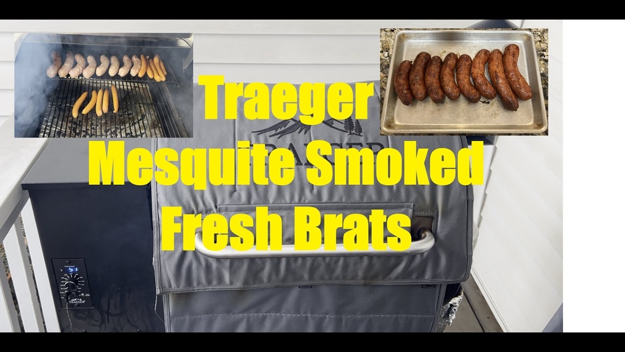 Traeger Mesquite Smoked Bratwurst Cabelas Pellets #food #family #dinner #lunch #foodie #youtube #new