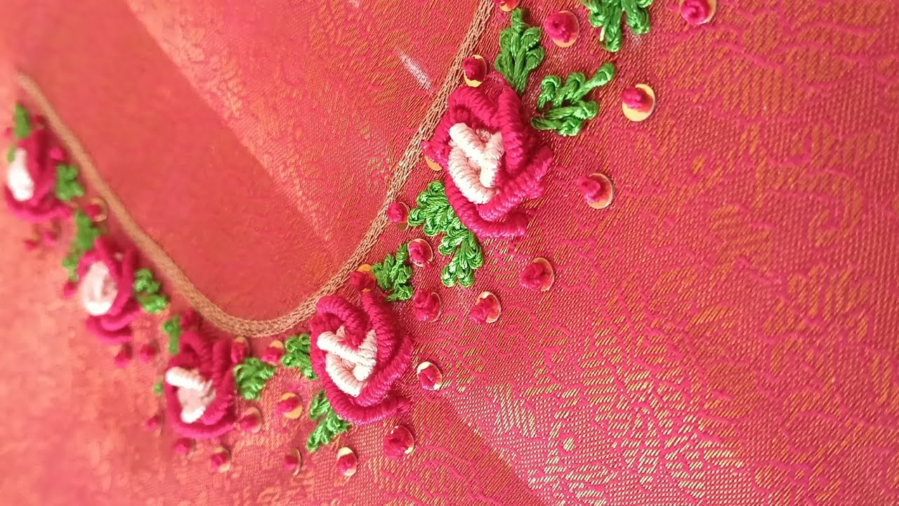 Bullion knot rose 🌹 embroidery 🪡 full tutorial 