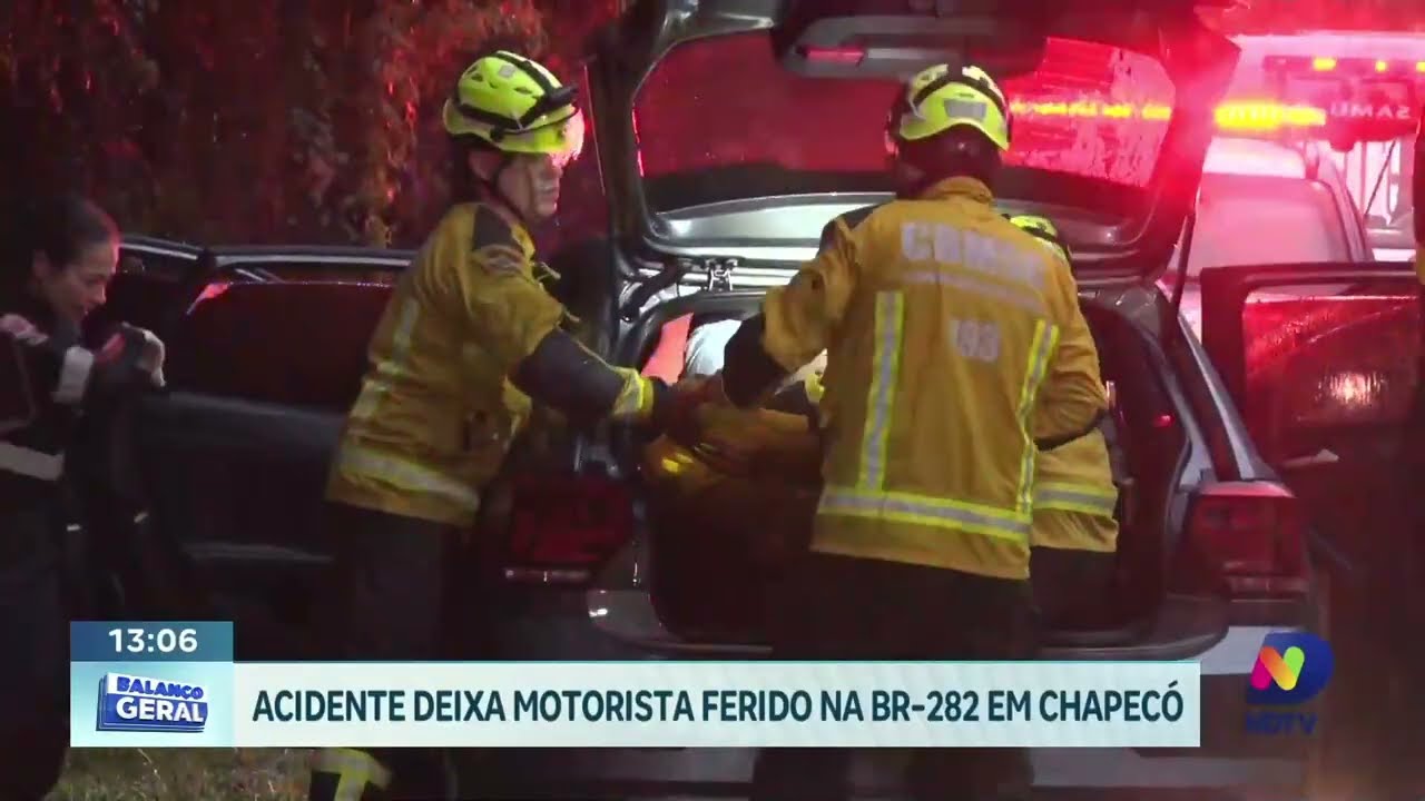 Colis&atilde;o frontal na BR-282 mobiliza bombeiros em Chapec&oacute;