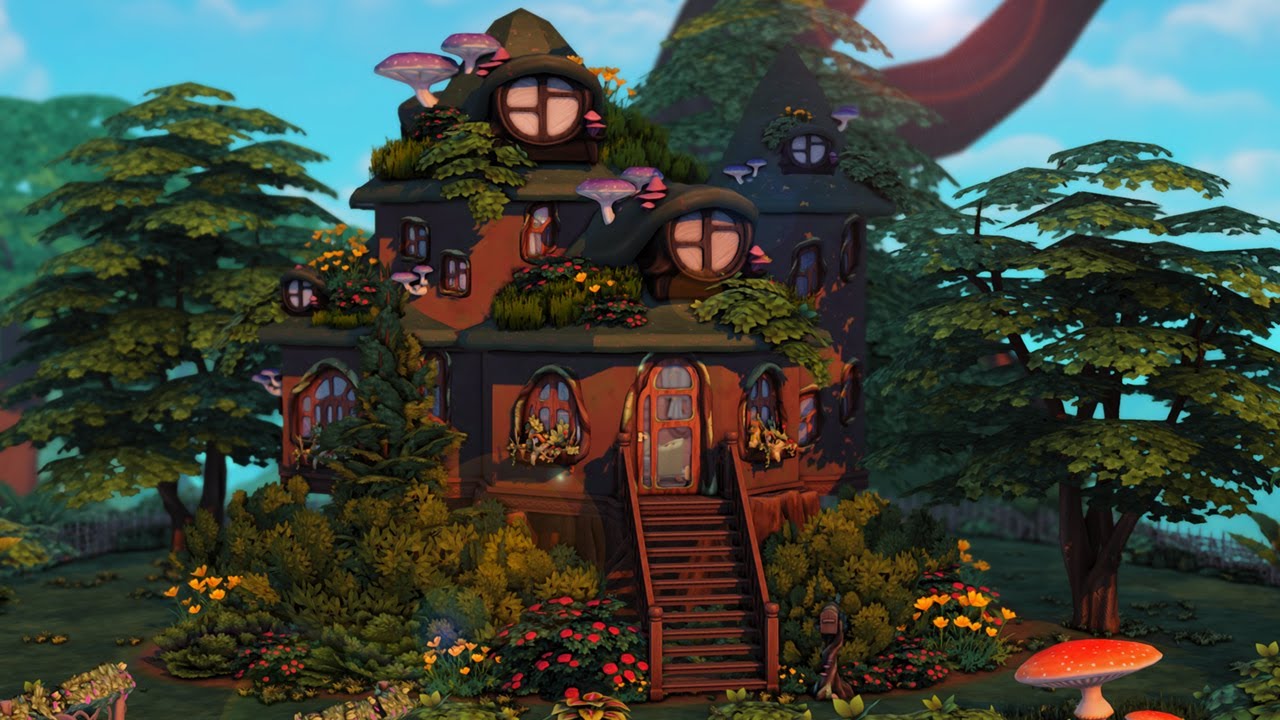 Fairy Treehouse 🧚🏼‍♀️🍄...(Sims 4 Speed Build)