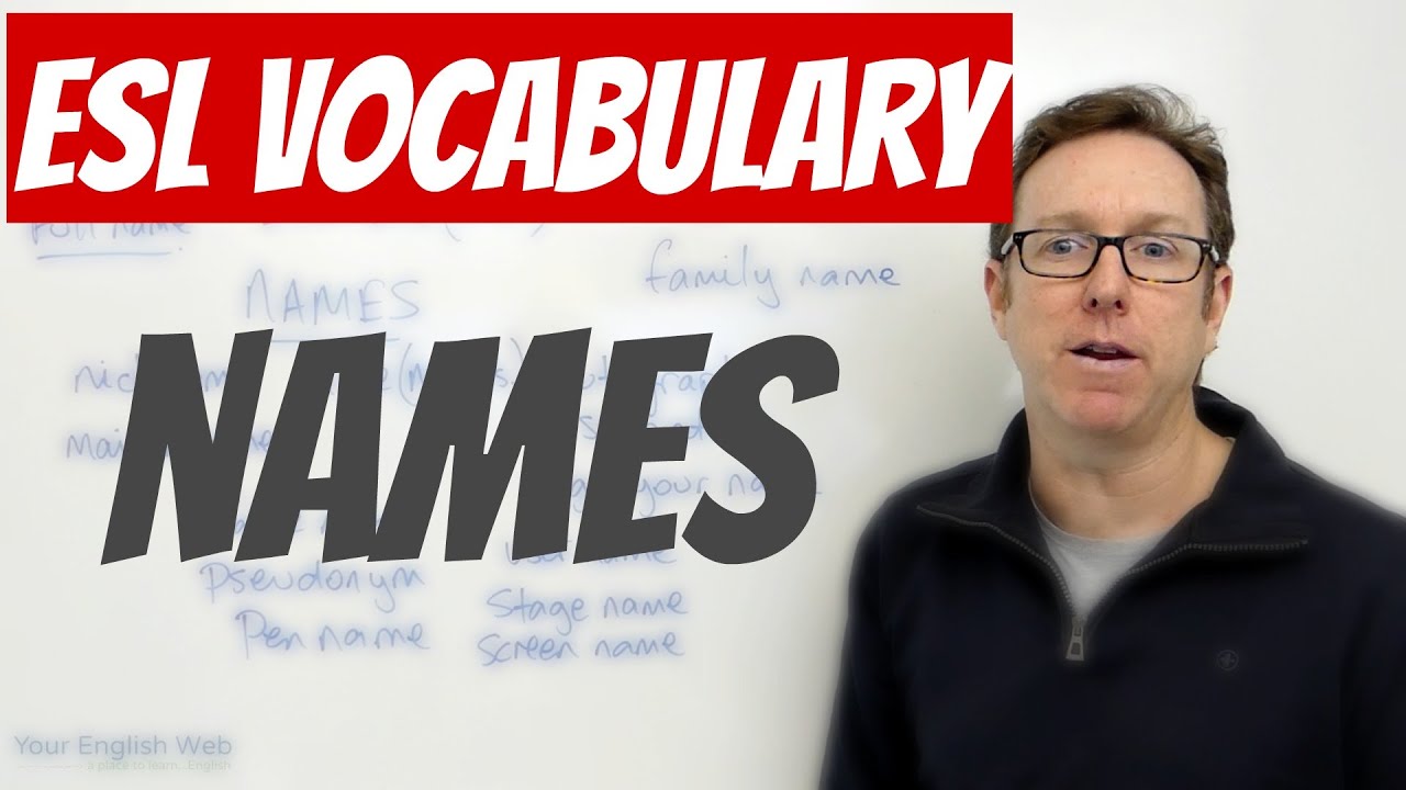 English vocabulary lesson - NAMES - palabras en inglés