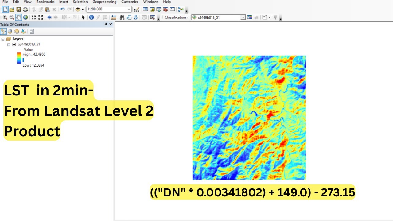 Calculate LST from Landsat Level 2 Data in arcgis
