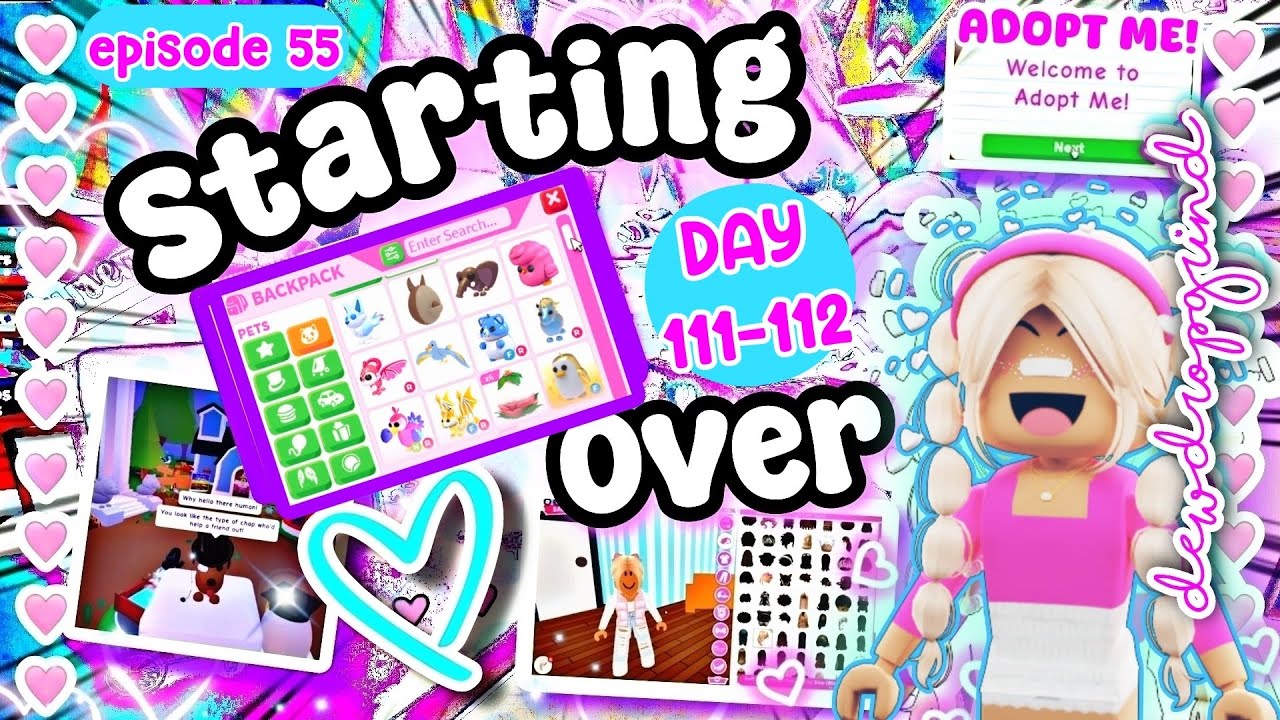 🍉 Starting Over 🍉 in Adopt Me! Poor to RICH Challenge! DAY 111-112 NEW ACCOUNT! #adoptme