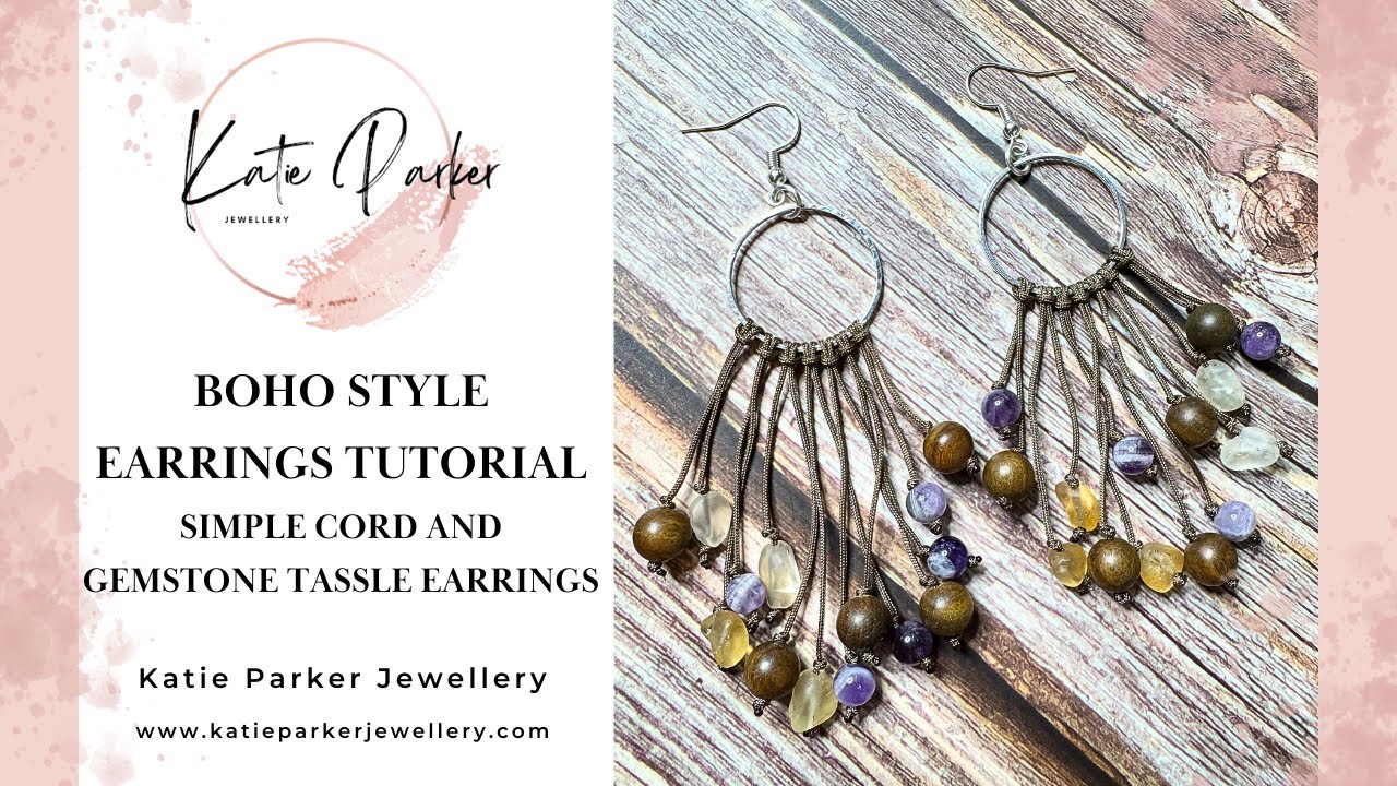 Boho Style Earrings - Simple Tassel Earrings - Easy to make Earrings - Cord Jewellery